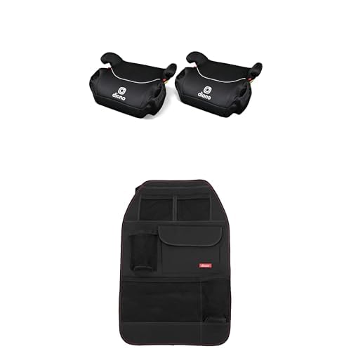 Pack of 2 Black Backless Booster Car Seats with Cup Holders and Back Seat Organizer X88031