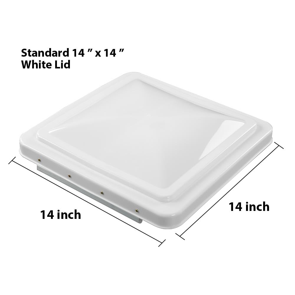 White 14" x 14" RV Roof Vent Cover 2 Pcs Q56982