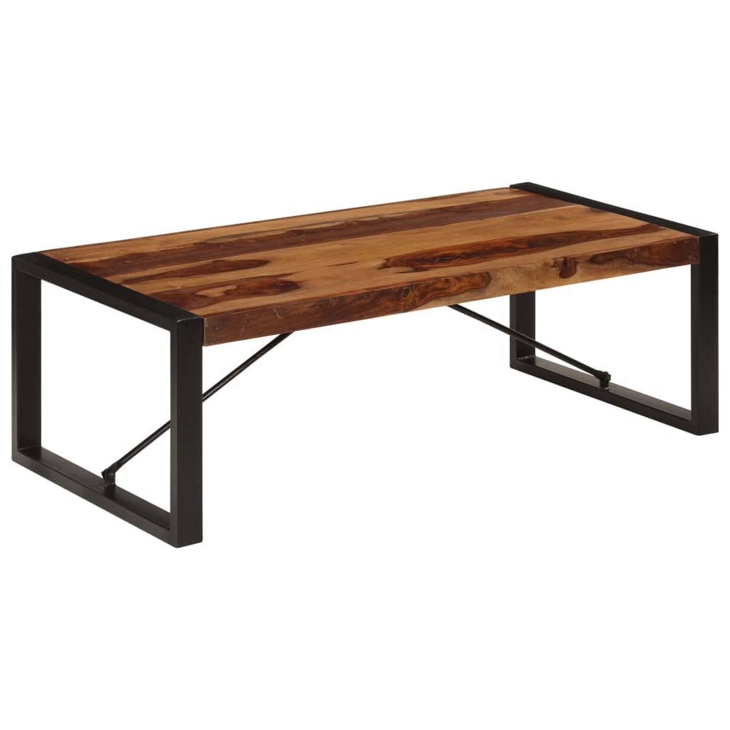 Brown Solid Sheesham Wood Coffee Table Q6256
