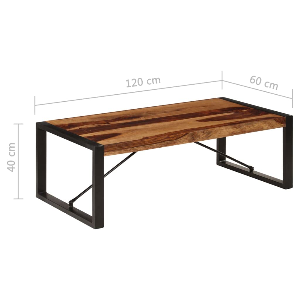 Brown Solid Sheesham Wood Coffee Table Q6256