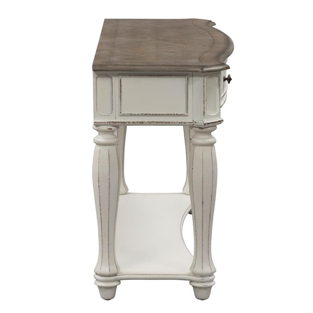Antique White Wood Console Table with 1 Drawer & 1 Shelf F7001