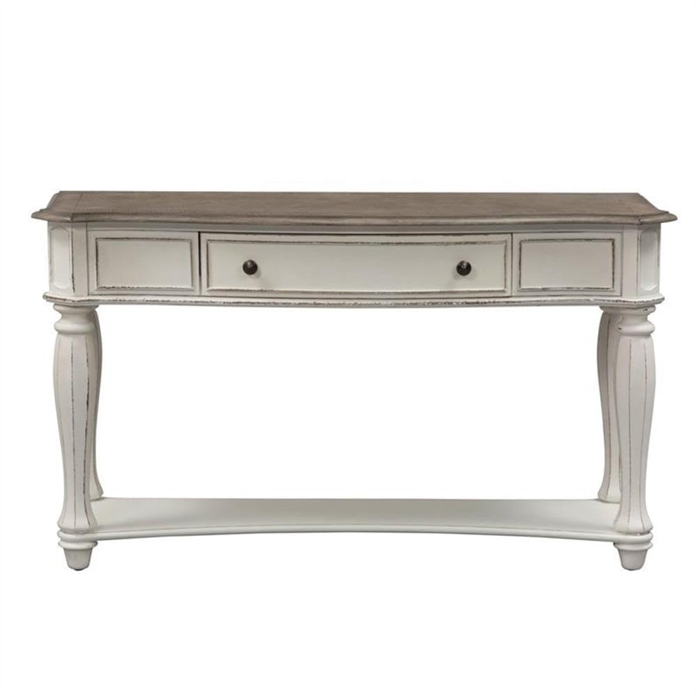 Antique White Wood Console Table with 1 Drawer & 1 Shelf F7001