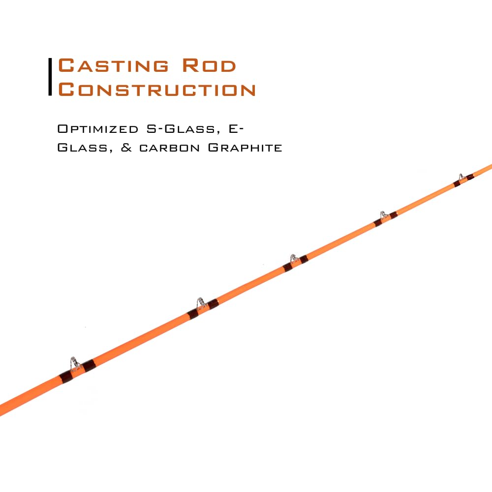 7'6" One-Piece Casting Rod with S-Glass, E-Glass & Carbon Graphite W63536
