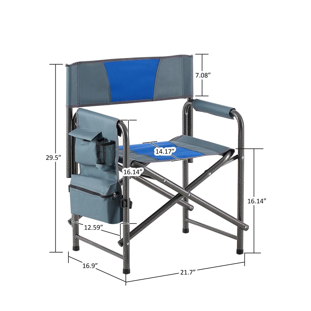 Padded Folding Oversized Chair with Side Table and Storage Pockets I91552
