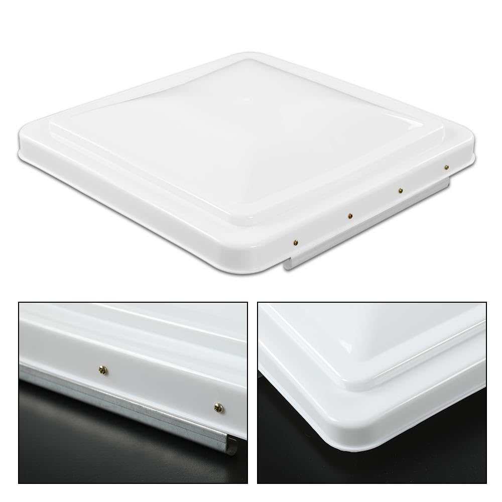White 14" x 14" RV Roof Vent Cover 2 Pcs Q56982