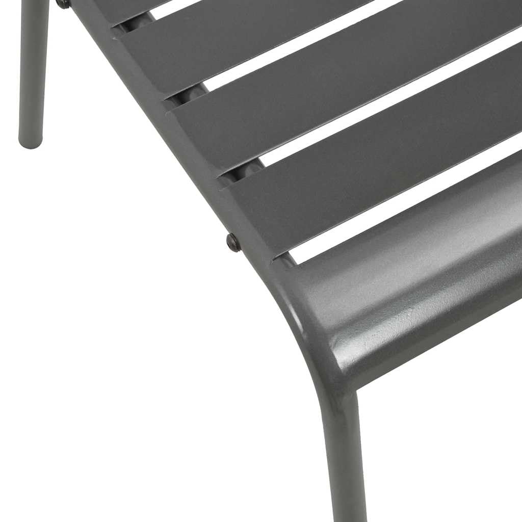 Stackable Patio Dining Chairs Set of 2 Dark Grey Steel K3805