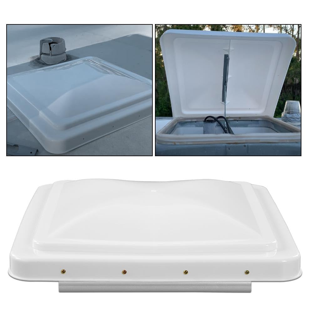 White 14" x 14" RV Roof Vent Cover 2 Pcs Q56982