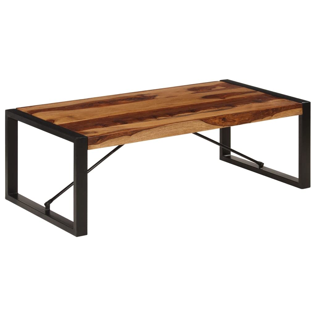 Brown Solid Sheesham Wood Coffee Table Q6256