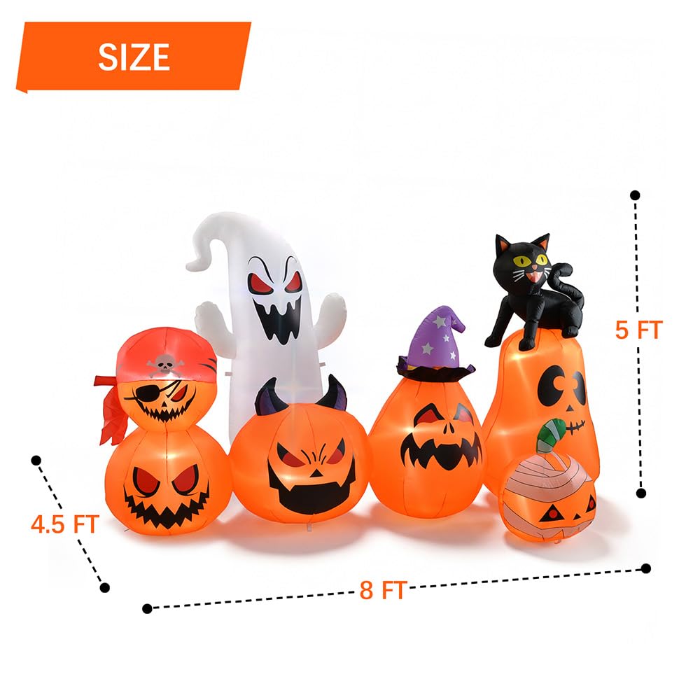 8 FT Inflatable Pumpkin Patch Yard Décor B942497