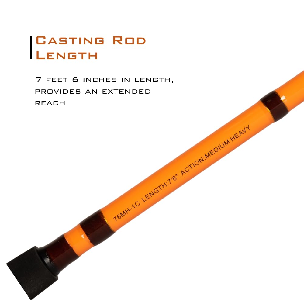 7'6" One-Piece Casting Rod with S-Glass, E-Glass & Carbon Graphite W63536