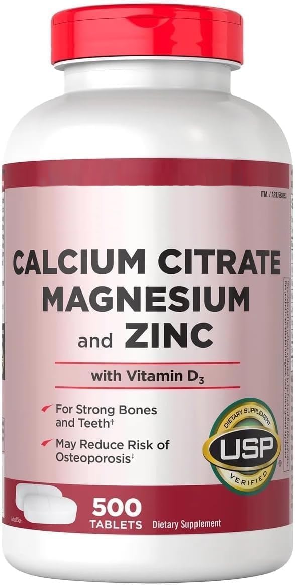 Calcium Citrate 500mg with Magnesium, Zinc and Vitamin D3 500 Tablets U3606