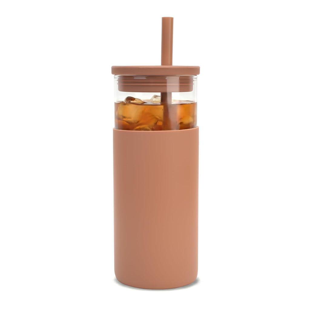 20 oz Glass Tumbler with Lids and Straws Z377