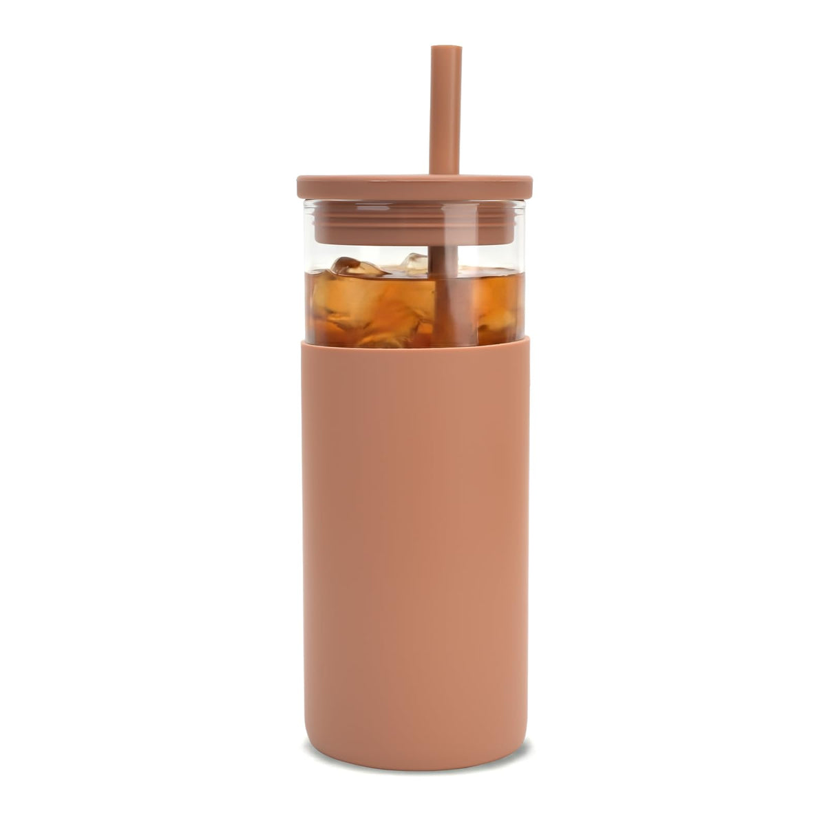 20 oz Glass Tumbler with Lids and Straws Z377