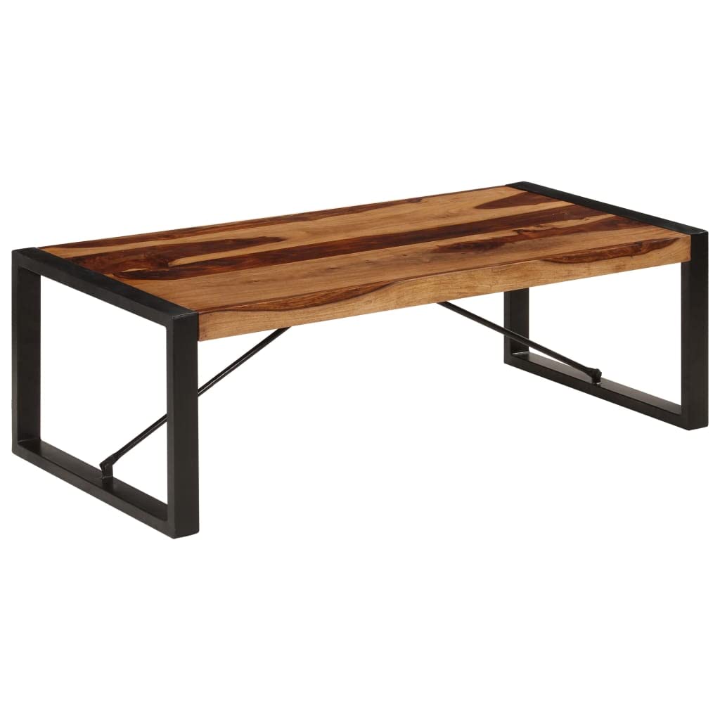 Brown Solid Sheesham Wood Coffee Table Q6256