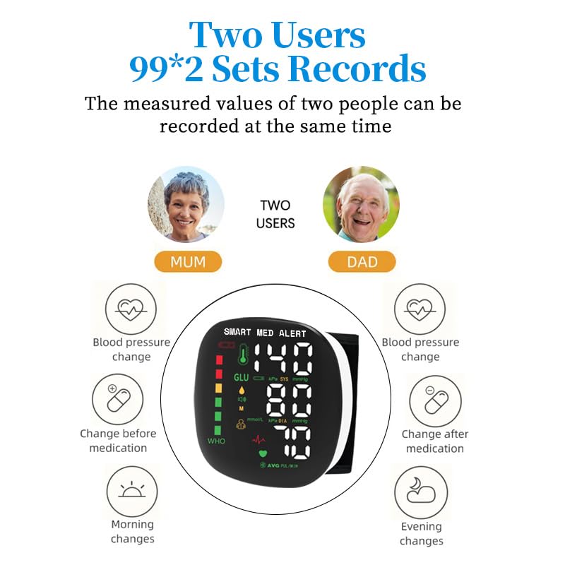 Rechargeable Wrist Blood Pressure Monitor with Adjustable Cuff C82950