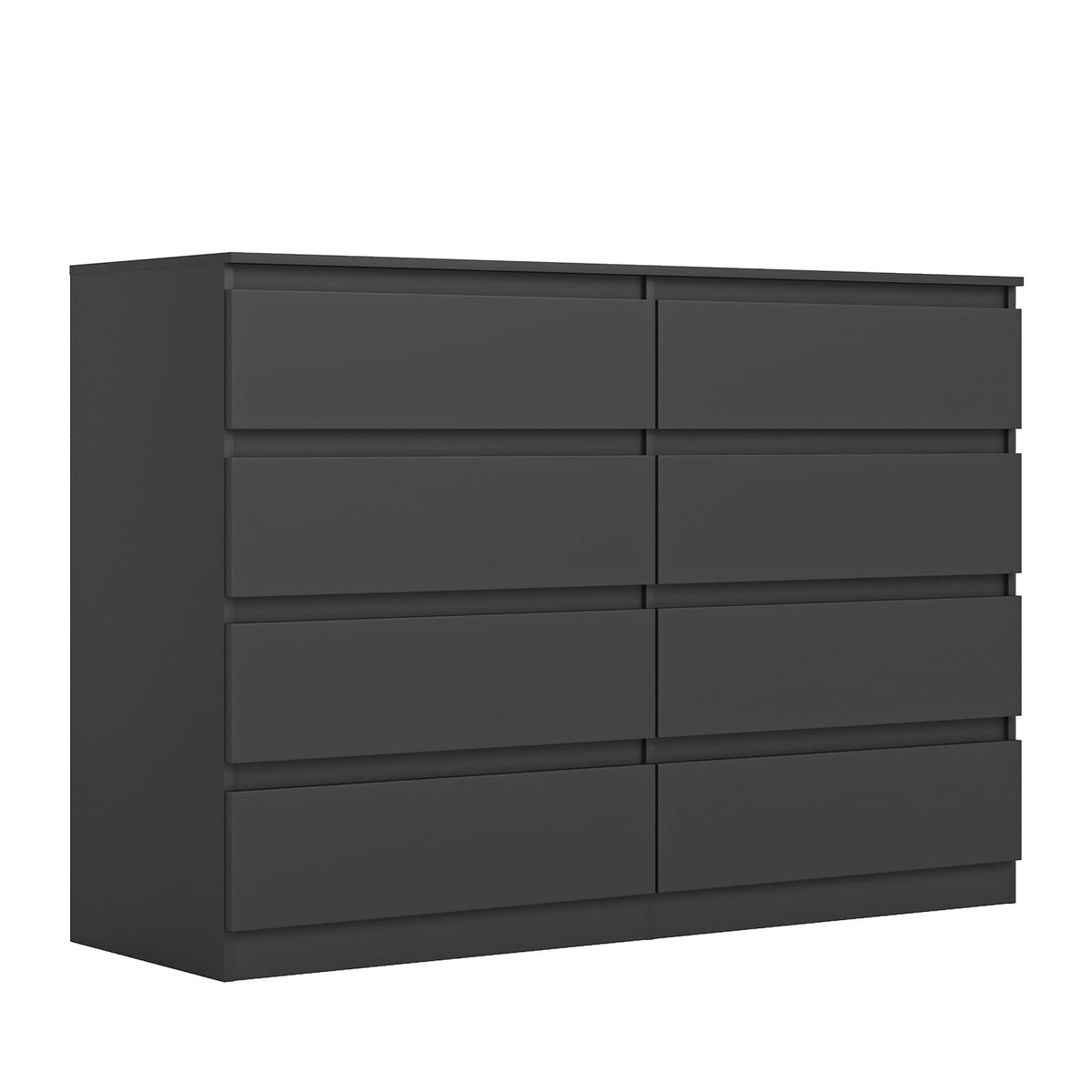Black 8 Drawer Double Dresser F437