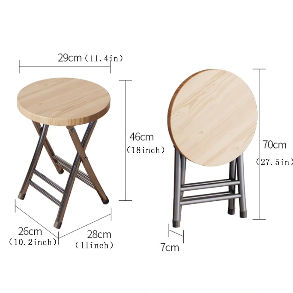 Portable Folding Stool 18in Black 300 Lbs Capacity F9139