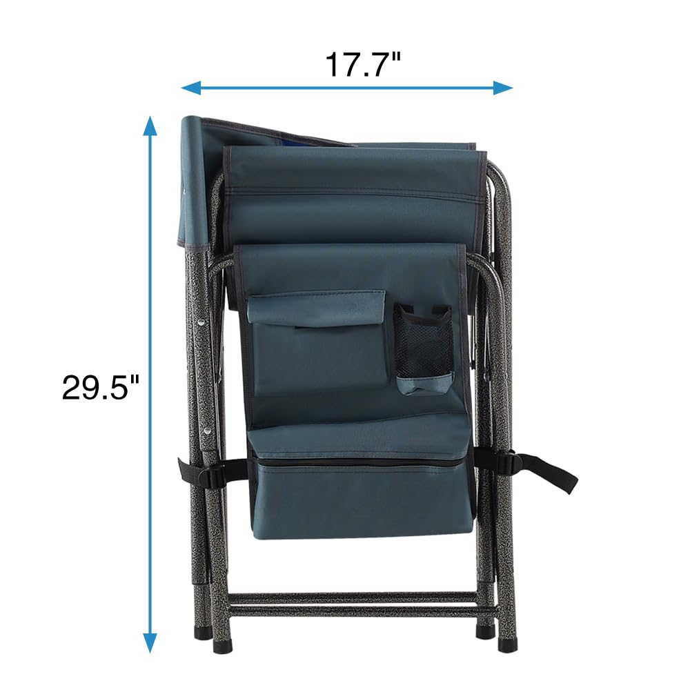 Padded Folding Oversized Chair with Side Table and Storage Pockets I91552