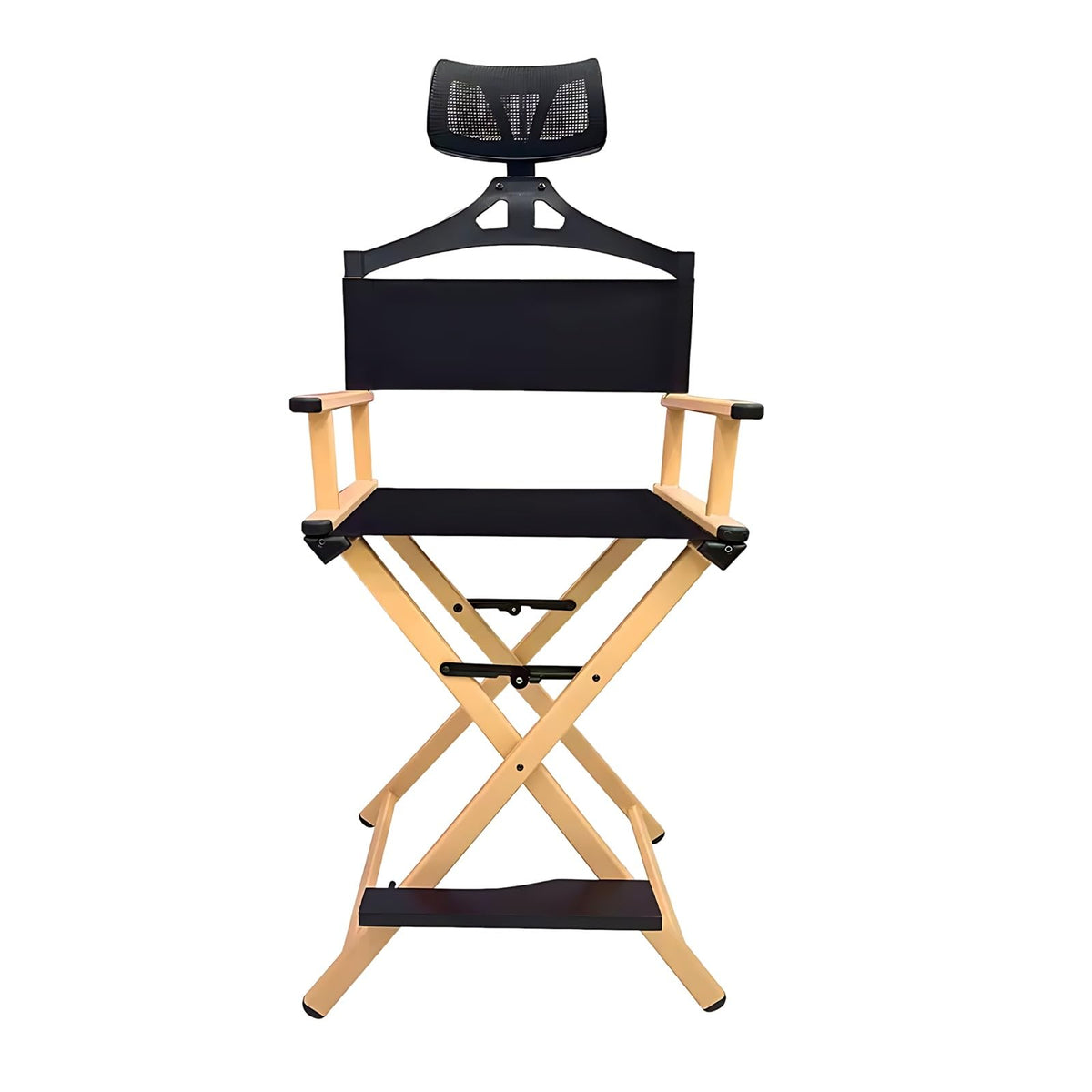 Gold Portable Collapsible Tall Makeup Artist Chair with Head Rest G2897