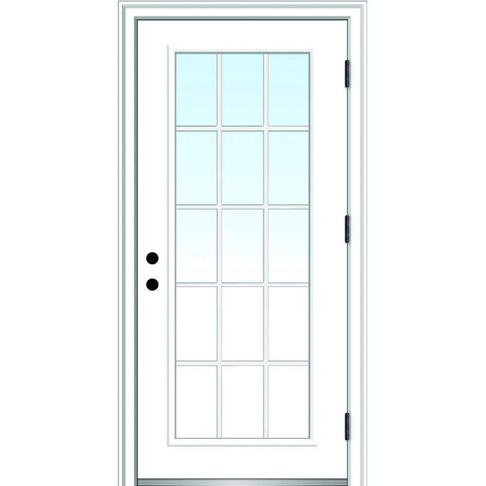 Steel Primed Left Hand Outswing Prehung Door Full Lite 36"x80" Z7504
