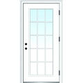 Steel Primed Left Hand Outswing Prehung Door Full Lite 36"x80" Z7504