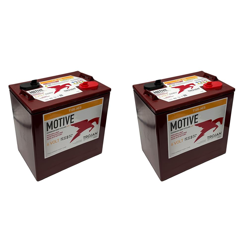 6V Deep Cycling VRLA AGM Batteries, Maroon, Pack of 4 Y266045