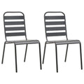 Stackable Patio Dining Chairs Set of 2 Dark Grey Steel K3805