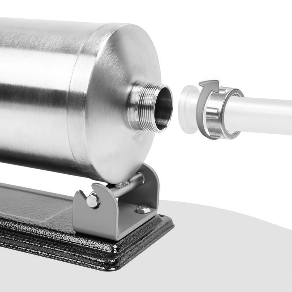 6 LBS Stainless Steel Sausage Stuffer with 4 Funnels K8336