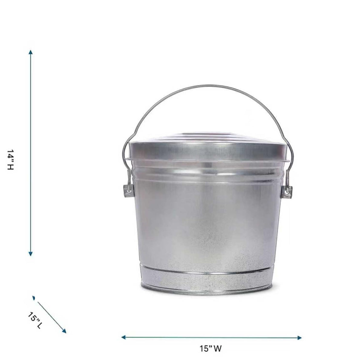 Galvanized Trash Can with Lid V37155