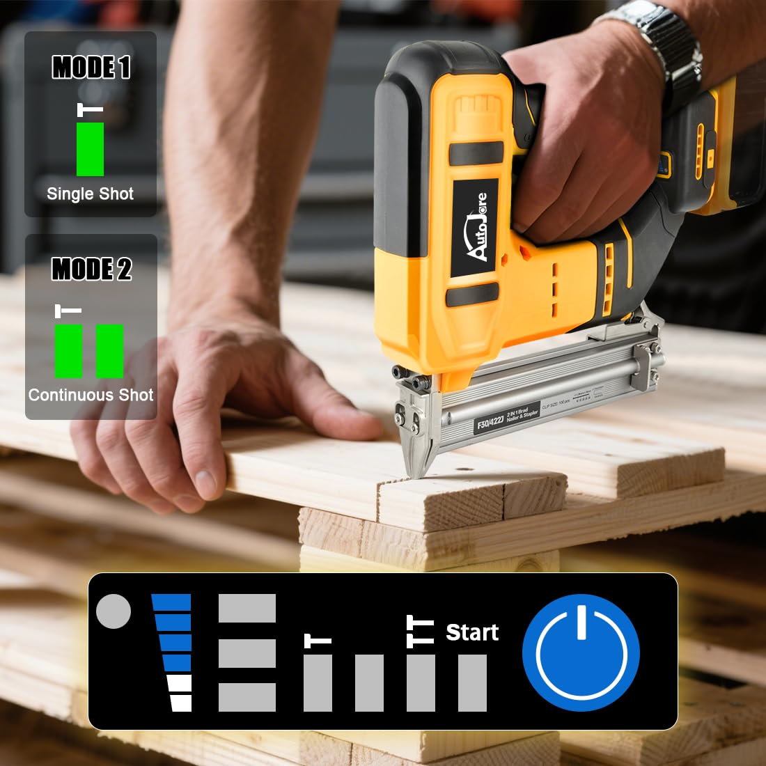 18 Gauge Cordless Brad Nailer 2 in 1 Nail/Staple Gun A599