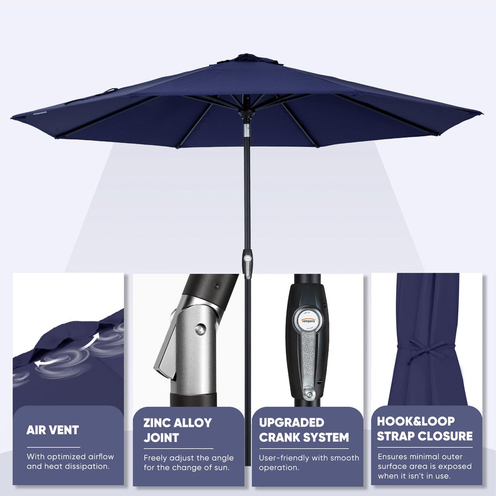 Patio Market Outdoor Table Umbrella with Auto Tilt and Crank P806600