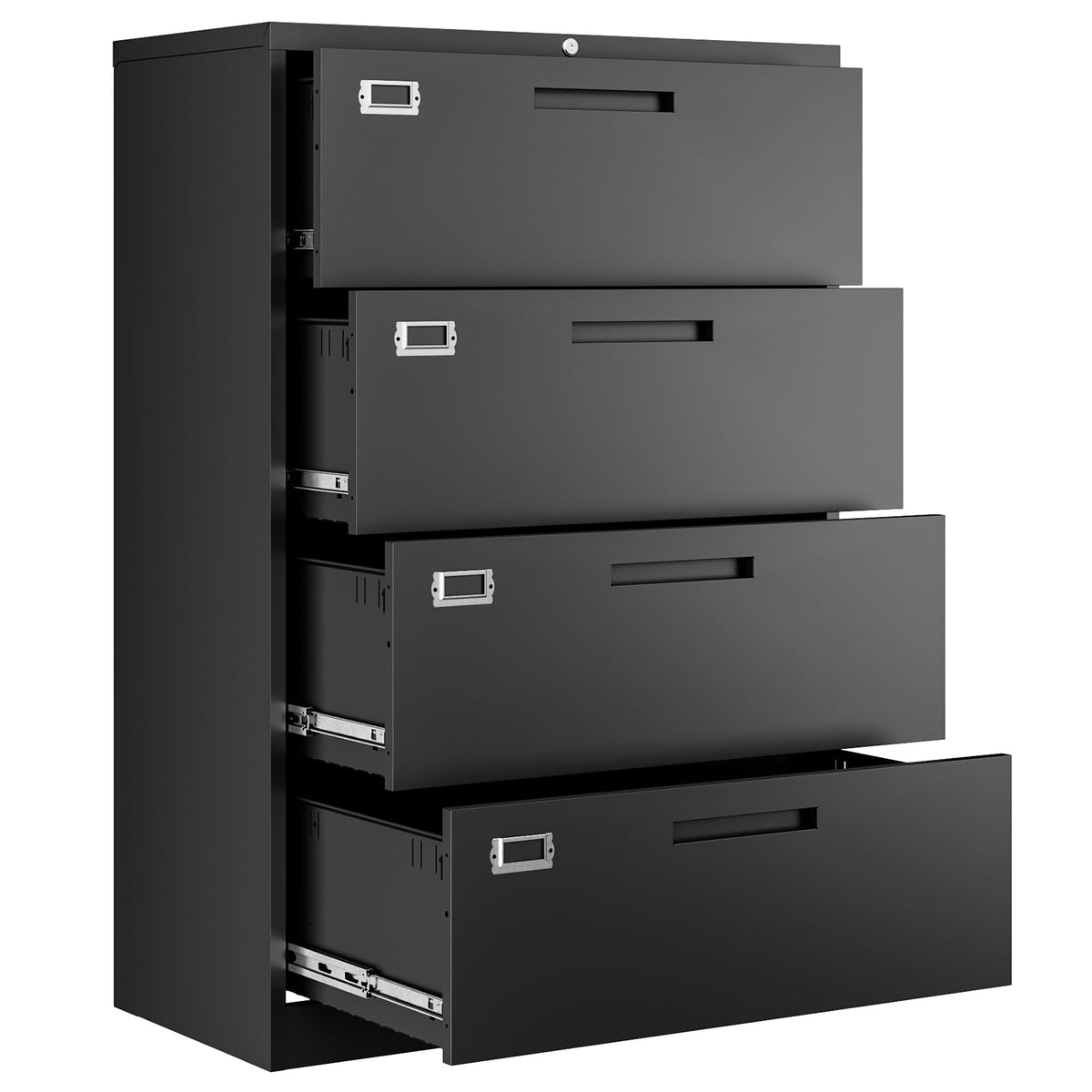 4 Drawer Metal Lateral File Cabinet with Lock X796