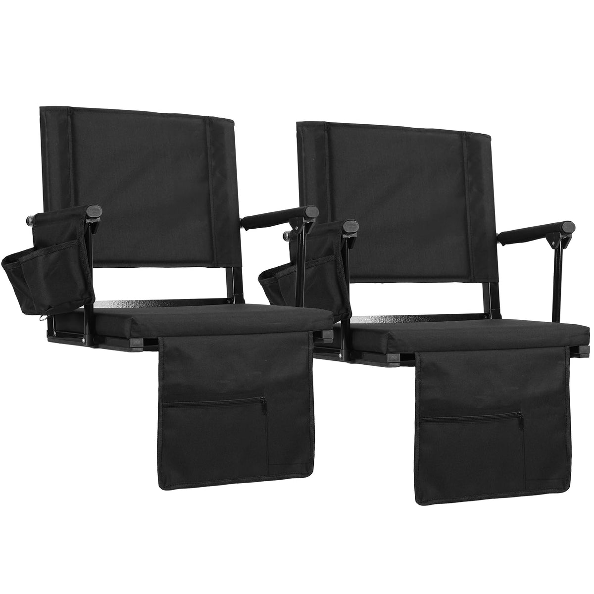 2-Pcs Folding Stadium Seat with Back Support & Cushion E815807