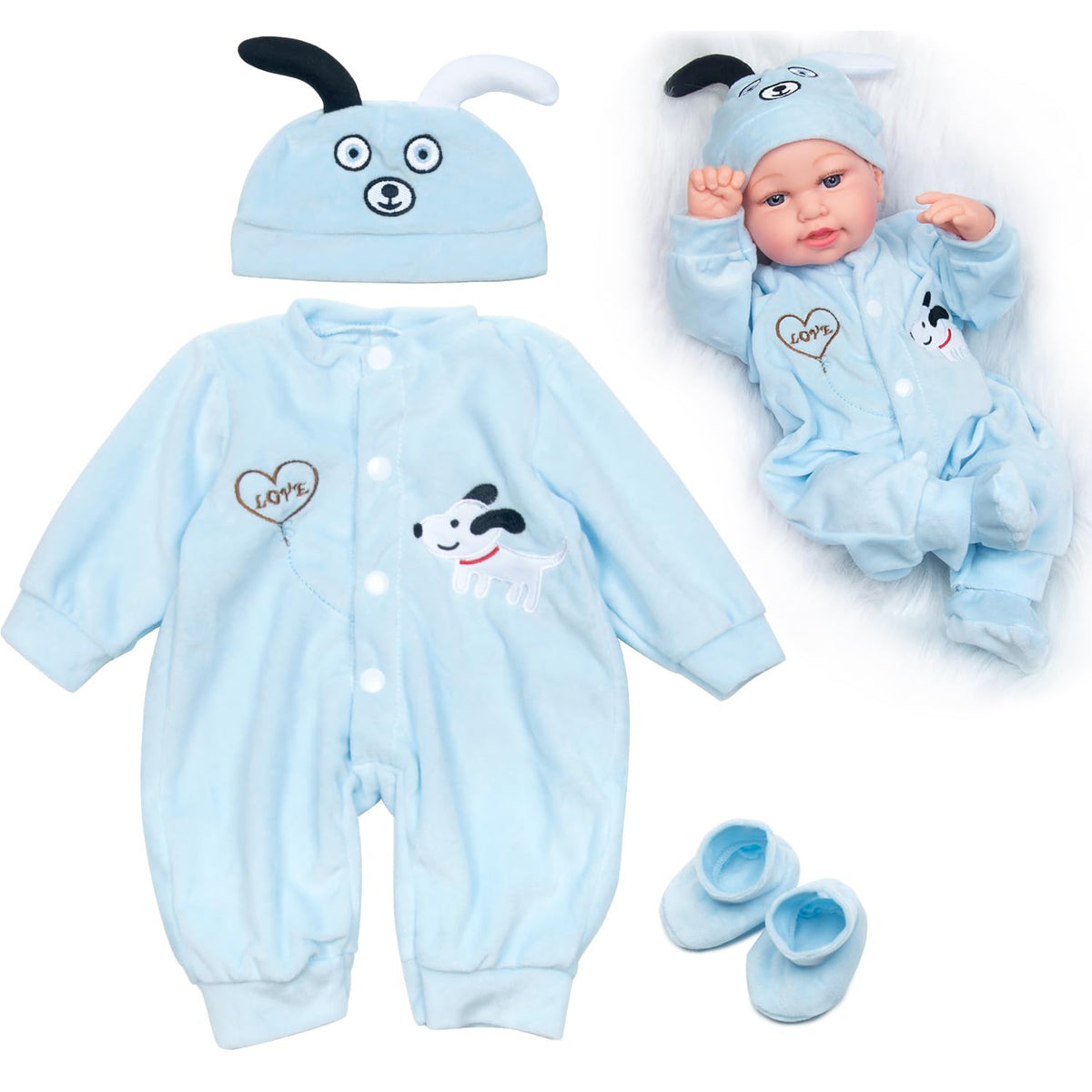Blue Puppy 3-piece Doll Clothes M992189