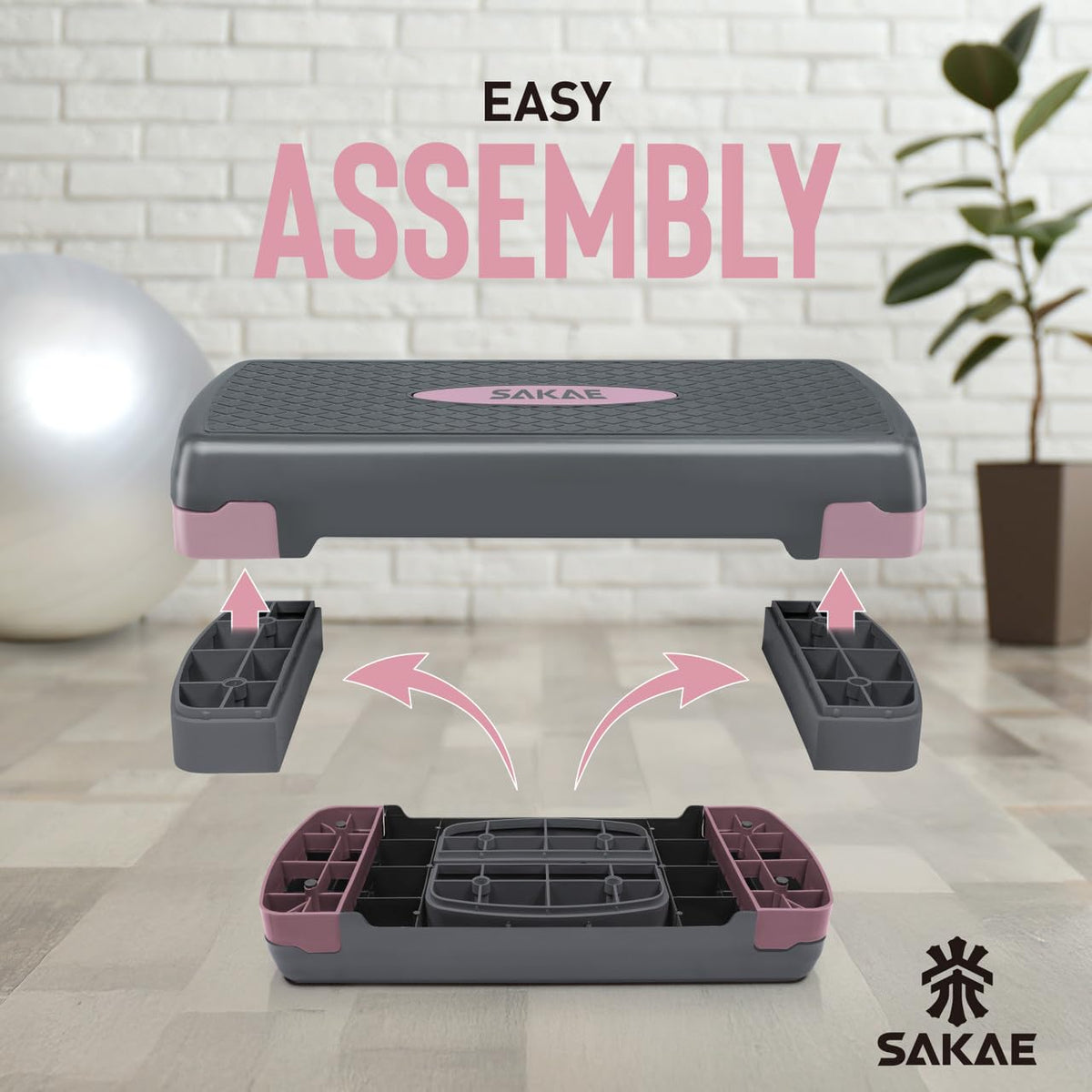 Adjustable Non-Slip Step Aerobics Platform Set Z739614