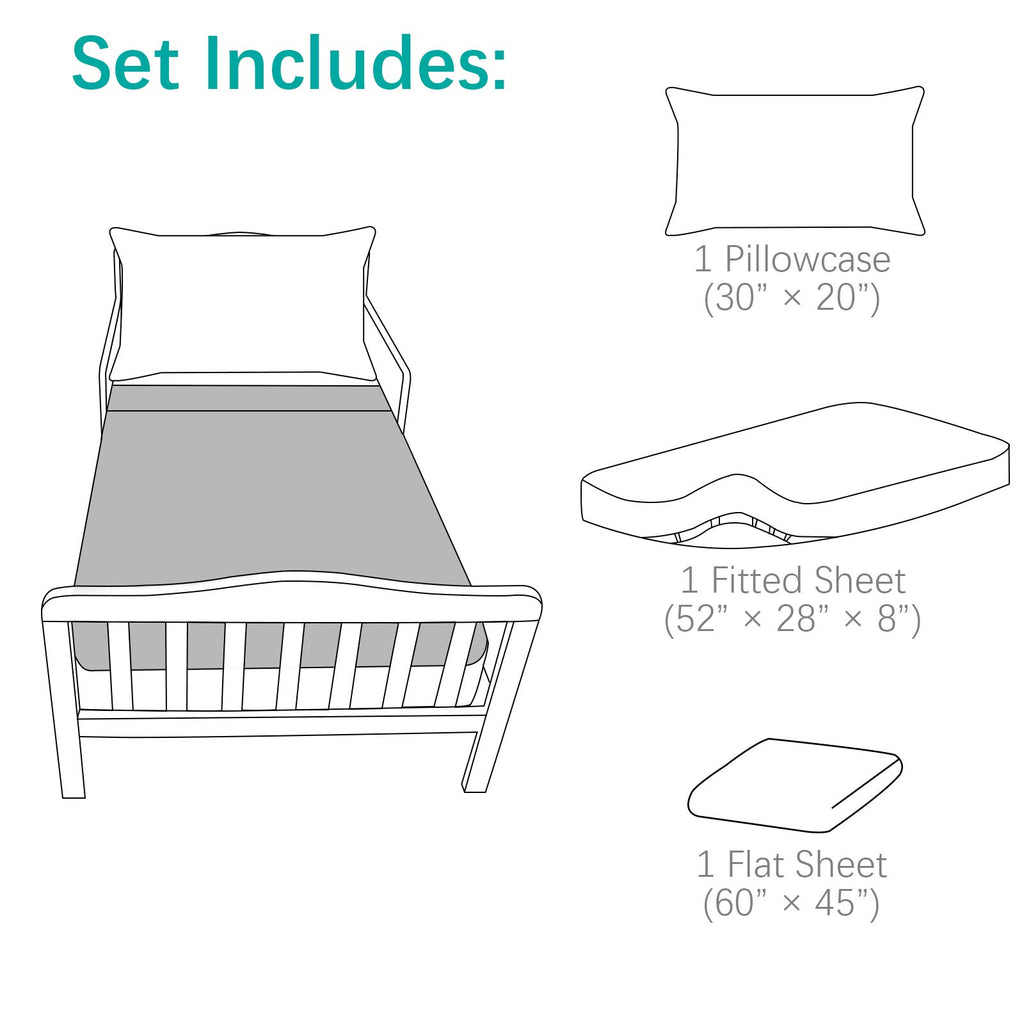 3-Piece Microfiber Toddler Sheet Set D53140