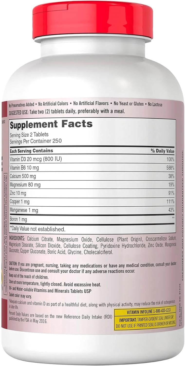Calcium Citrate 500mg with Magnesium, Zinc and Vitamin D3 500 Tablets U3606