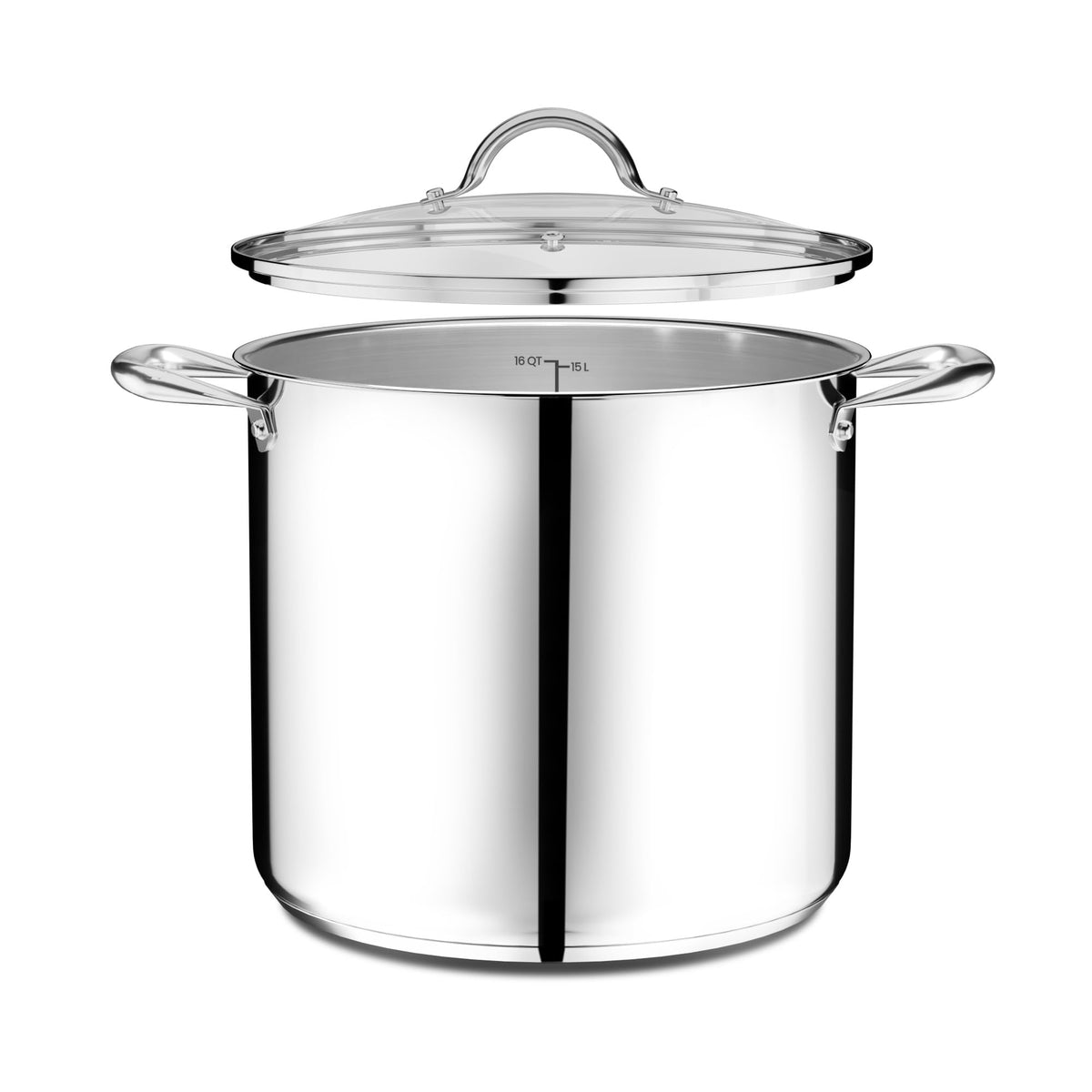 16 Quart Stainless Steel Stockpot with Tempered Glass Lid W87522