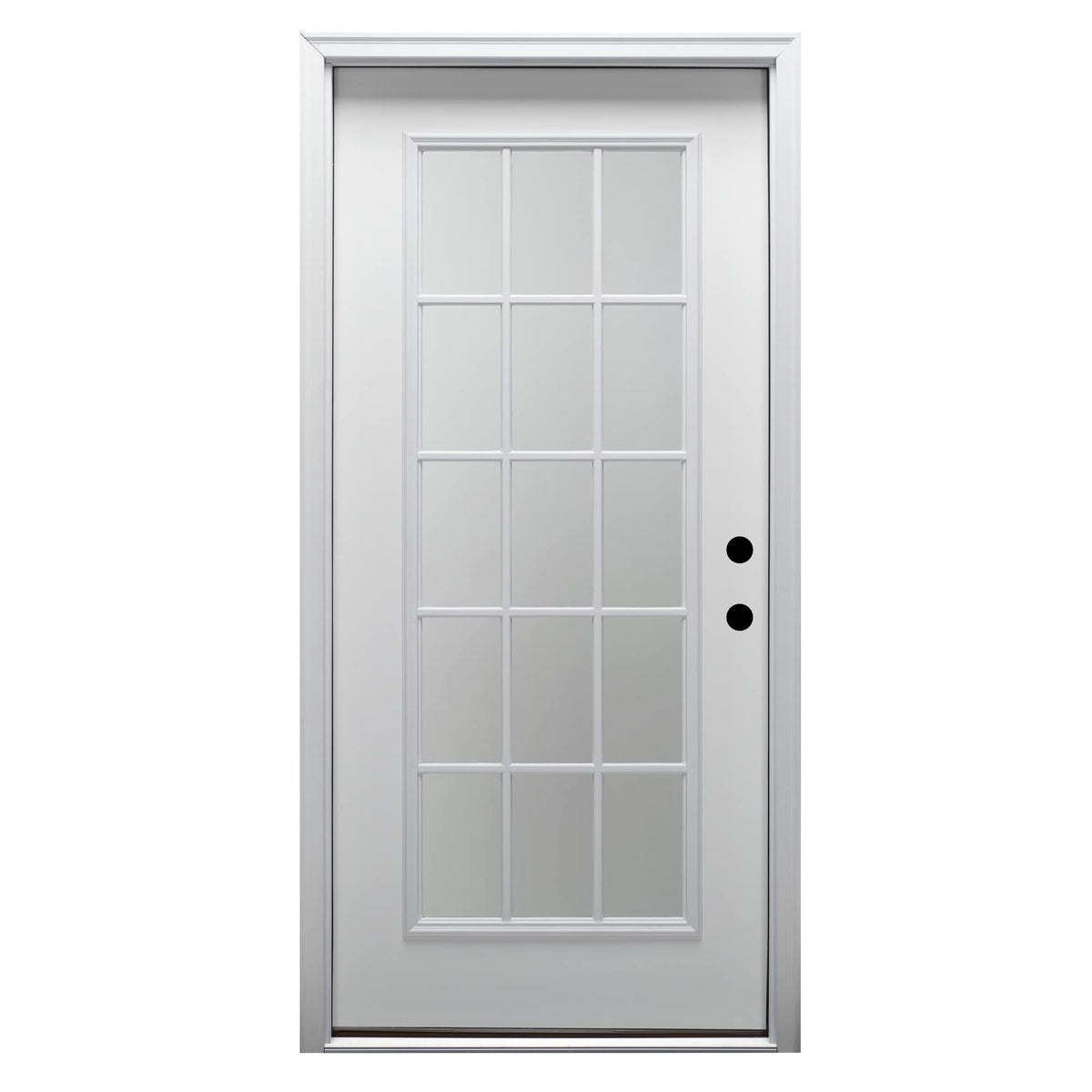 Fiberglass Smooth Primed Left Hand In-Swing Prehung Front Door 15 Lite Clear Glass 32" x 80" V38968