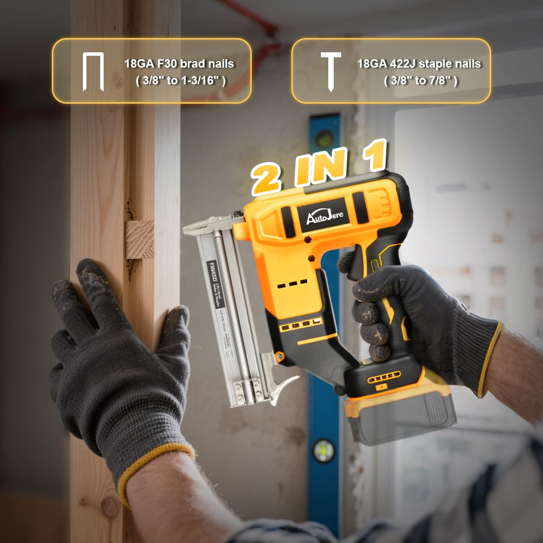 18 Gauge Cordless Brad Nailer 2 in 1 Nail/Staple Gun A599
