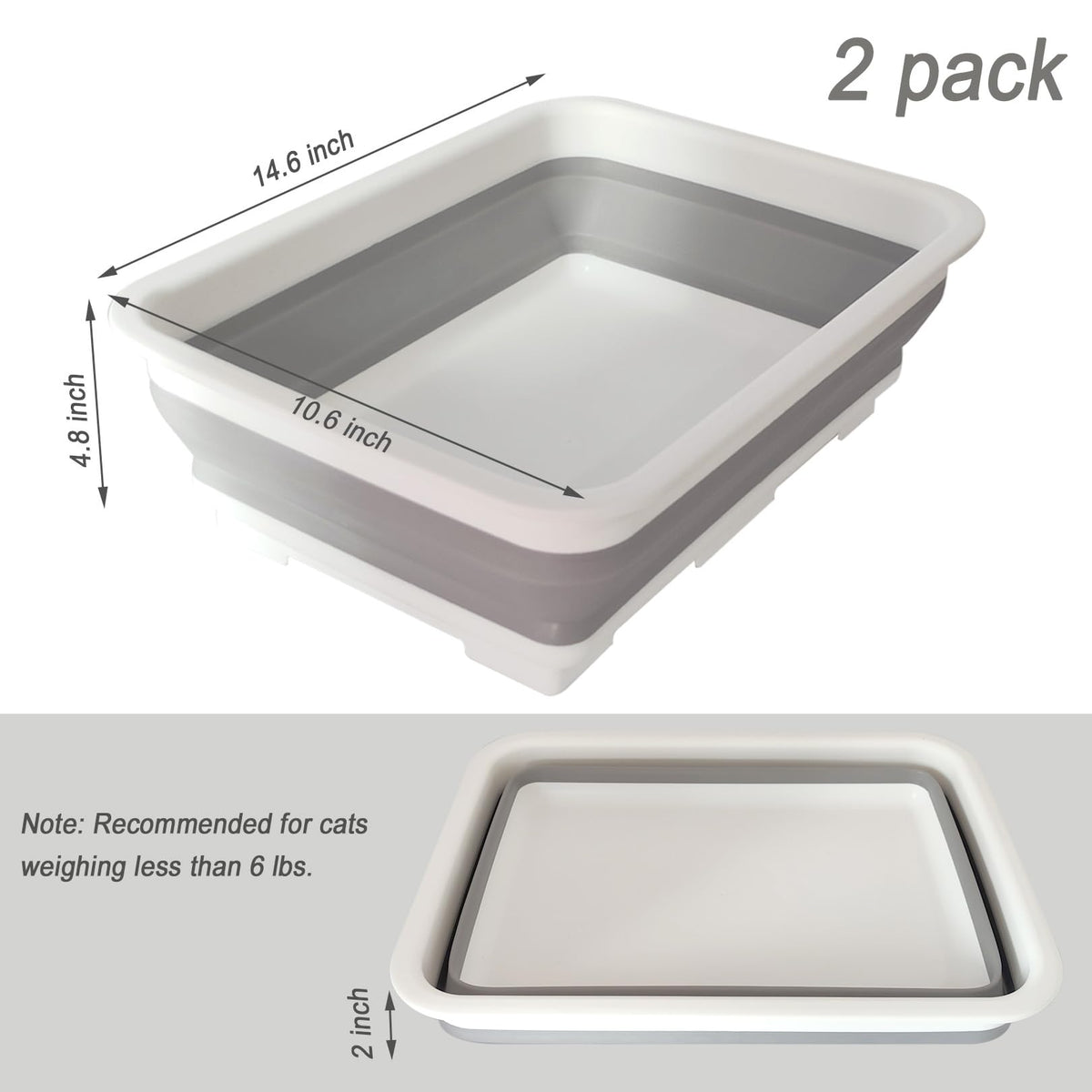 Collapsible Low Entry Small Cat Litter Box A379