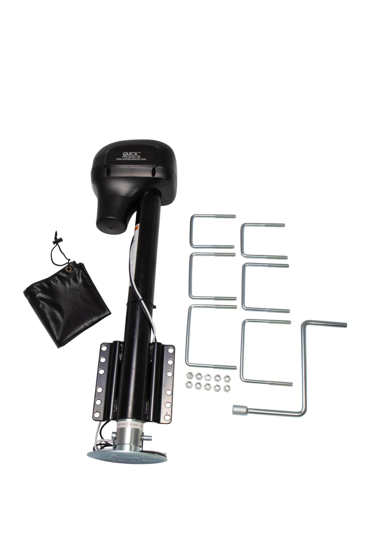 Electric A-Frame Tongue Jack with Side-Mount LED Work Light, 3,650 lbs. Capacity, Black H61024