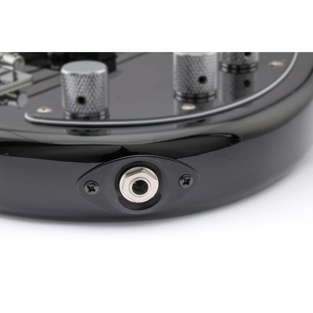 Black Curved Recessed Oval Guitar Jack Plate P622