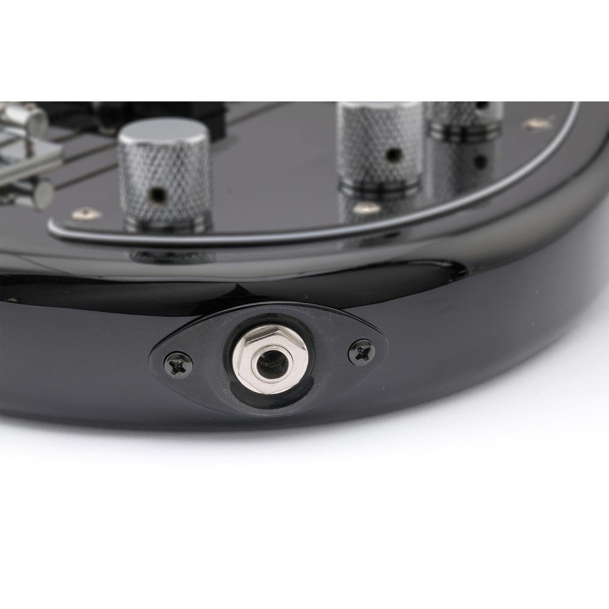 Black Curved Recessed Oval Guitar Jack Plate P622