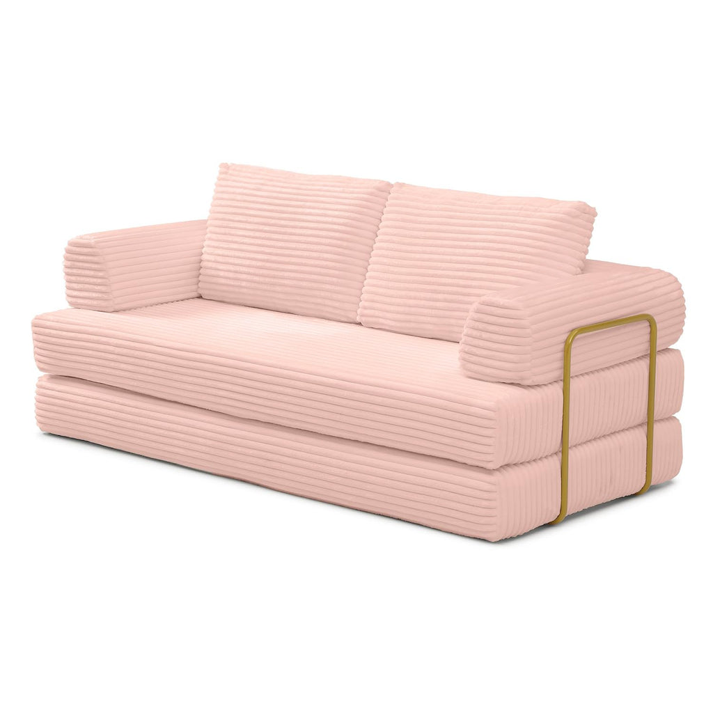 Pink Convertible Sleeper Sofa Bed N791