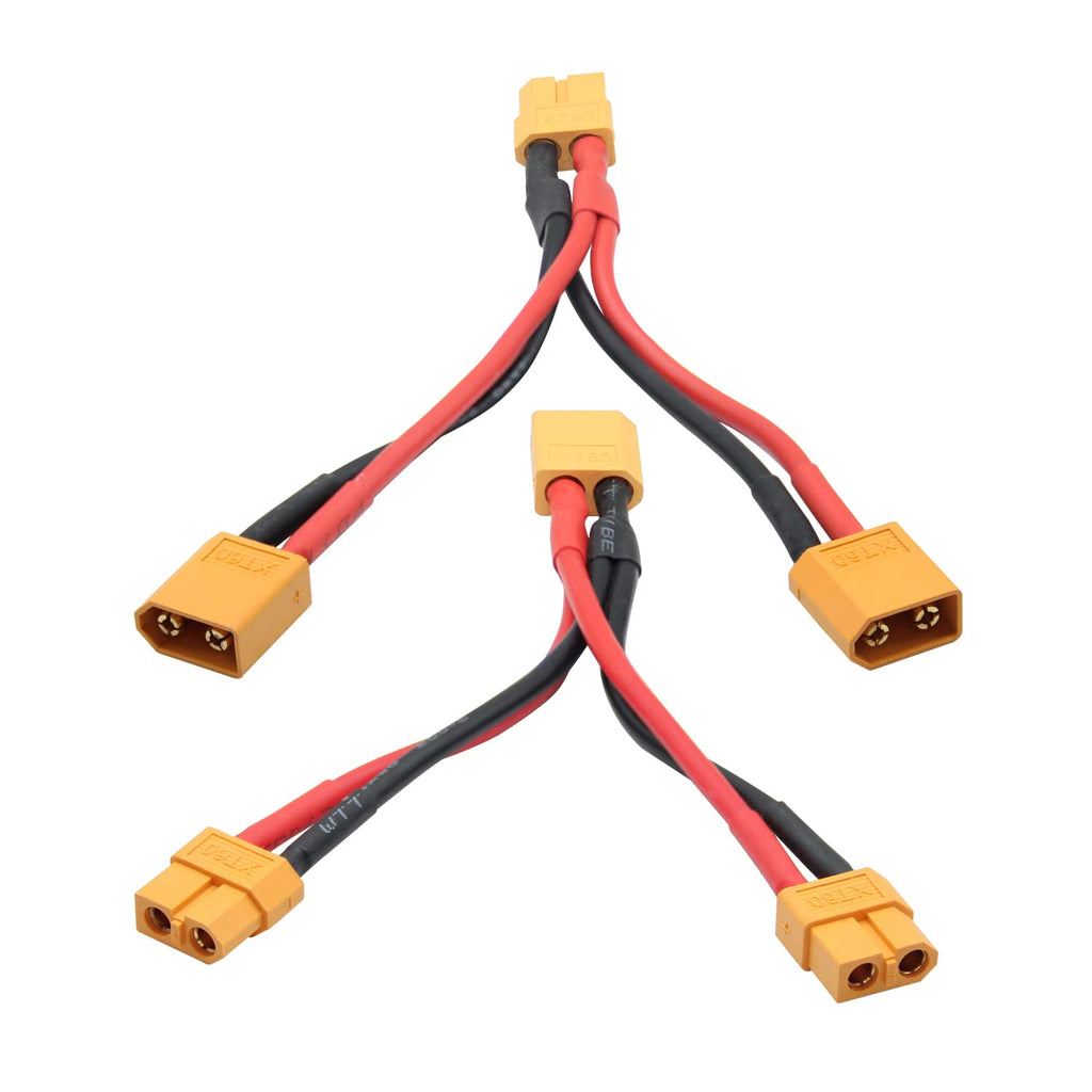 XT60 Parallel Battery Connector Cable 3.9" Y Splitter Adapter Plug F149343