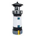 Black and White Resin Solar-Powered LED Lighthouse Garden Light M21047