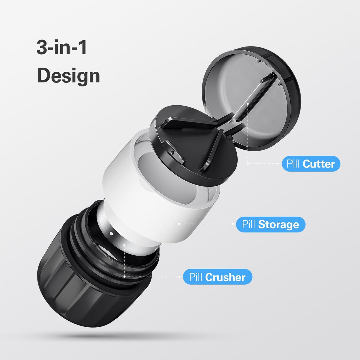 3-in-1 Pill Crusher and Cutter with Storage W64813
