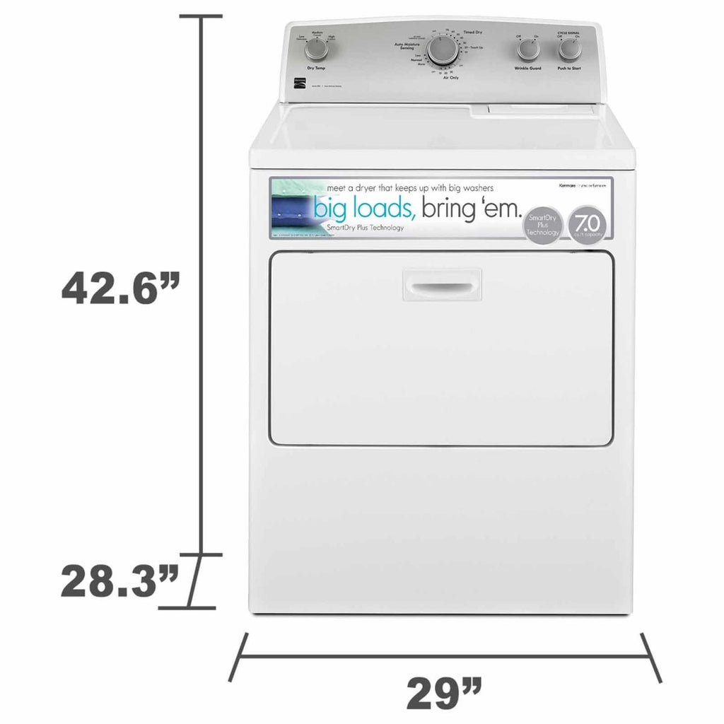 29" Front Load Electric Dryer 7.0 Cubic Feet White P756