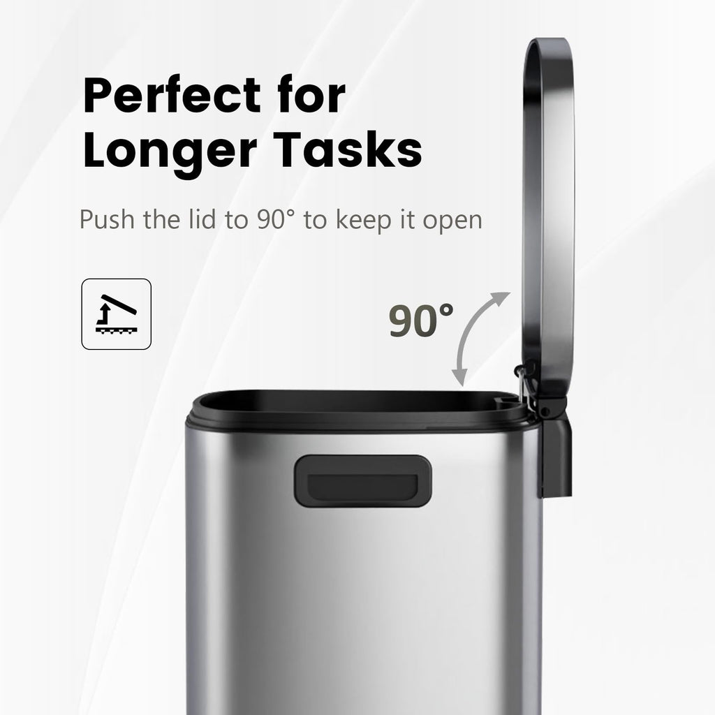 13.2 Gallon Stainless Steel Step Trash Can with Lid O253852